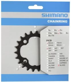 Shimano Alivio Ab 2015 22 Zähne AN-Type Für Schutzring Schwarz Y-1PK22000