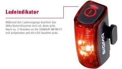 Sigma Infinity Mit Akku Für USB-Ladegerät -Fahrradzubehör Sigma Batterieruecklicht Rueckleuchte Infinity USB Akku 15200 4016224152001e