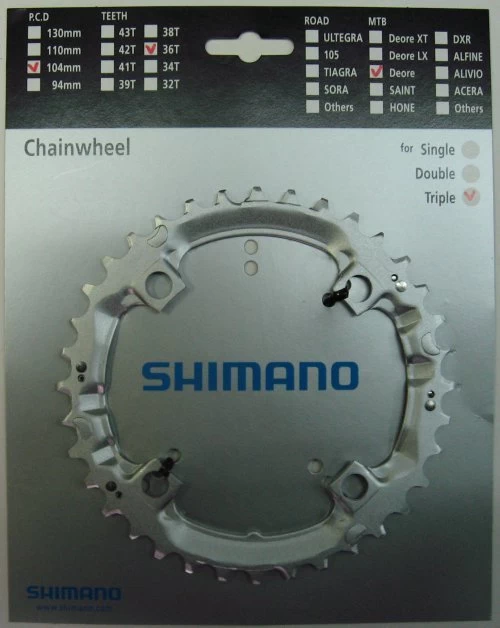 Shimano Deore 2000 4-Arm 36 Zähne T-Type IG Silber Stahl (längere Lebensdauer) Y-1DS98200 3 Shimano Deore 2000 4-Arm 36 Zähne T-Type IG Silber Stahl (längere Lebensdauer) Y-1DS98200