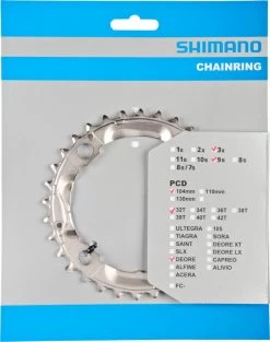 Shimano LX Ab 2005 4-Arm 9-fach 32 Zähne S-Type IG Alu Silber Y-1FU98020