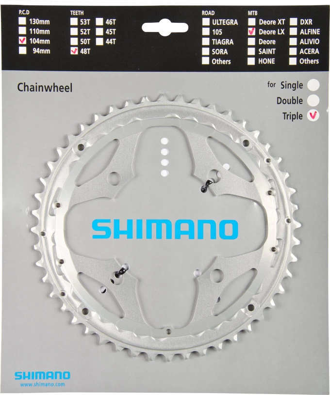 Shimano LX Ab 2009 4-Arm 9-fach 48 Zähne AD-Type IG Alu Silber Y-1KS98080 3 Shimano LX Ab 2009 4-Arm 9-fach 48 Zähne AD-Type IG Alu Silber Y-1KS98080