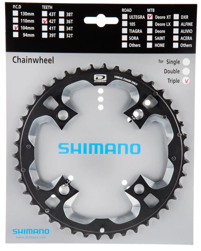 Shimano XT Ab 2011 4-Arm 10-fach 42 Zähne AE-Type Alu Schwarz-silber Y-1LW98030 *** 3 Shimano XT Ab 2011 4-Arm 10-fach 42 Zähne AE-Type Alu Schwarz-silber Y-1LW98030 ***
