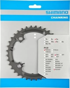 Shimano Alivio Ab 2011 36 Zähne U-Type Schwarz Y-1M298030