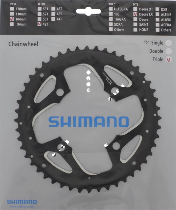 Shimano LX Ab 2013 4-Arm 10-fach 48 Zähne AL-Type Alu Schwarz Für Kettenschutz Y-1NJ98120 3 Shimano LX Ab 2013 4-Arm 10-fach 48 Zähne AL-Type Alu Schwarz Für Kettenschutz Y-1NJ98120